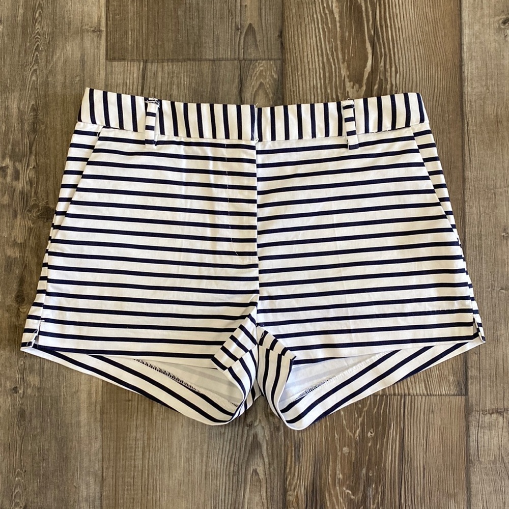 H&M Navy and White Striped Women Shorts